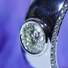 IGI Certified Halfcarat Diamond Ring about 0.56 ct TW / VS  Handmade in Italy