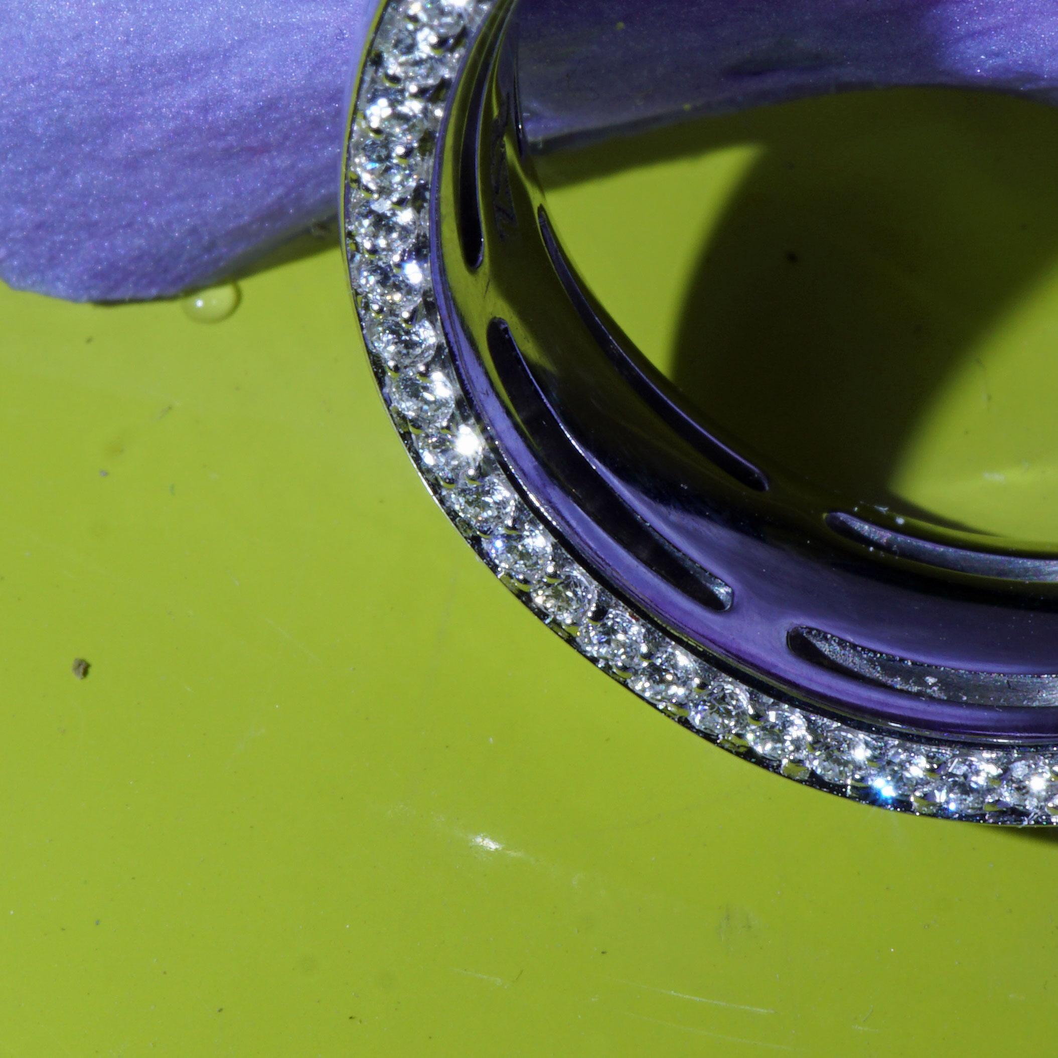 Women's or Men's IGI Certified Halfcarat Diamond Ring about 0.56 ct TW / VS  Handmade in Italy For Sale