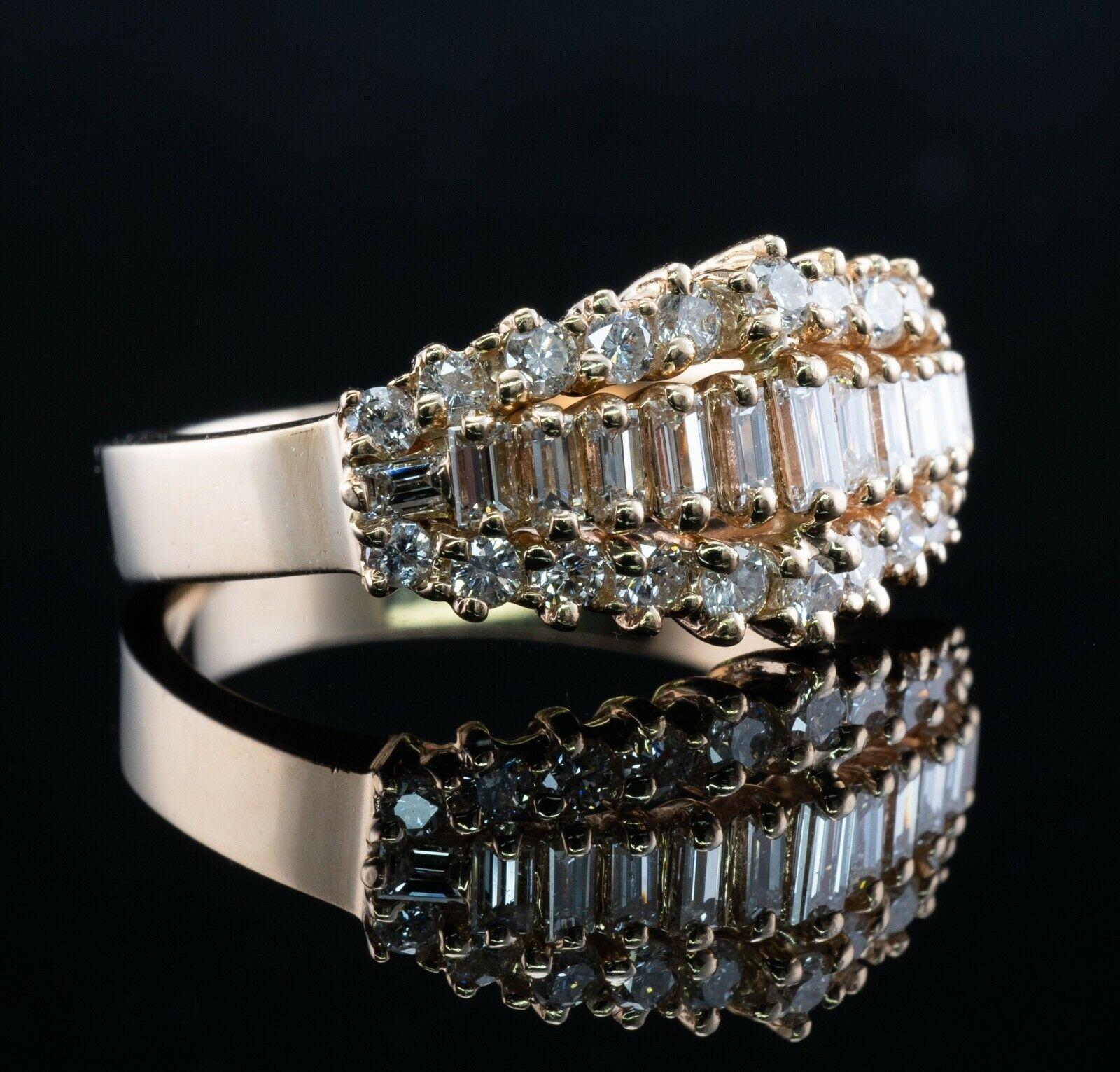 Diamant-Ringband 14k Gold 1,01 TDW Jahrestag-Ehering mit Diamant im Angebot 1