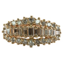 Diamant-Ringband 14k Gold 1,01 TDW Jahrestag-Ehering mit Diamant