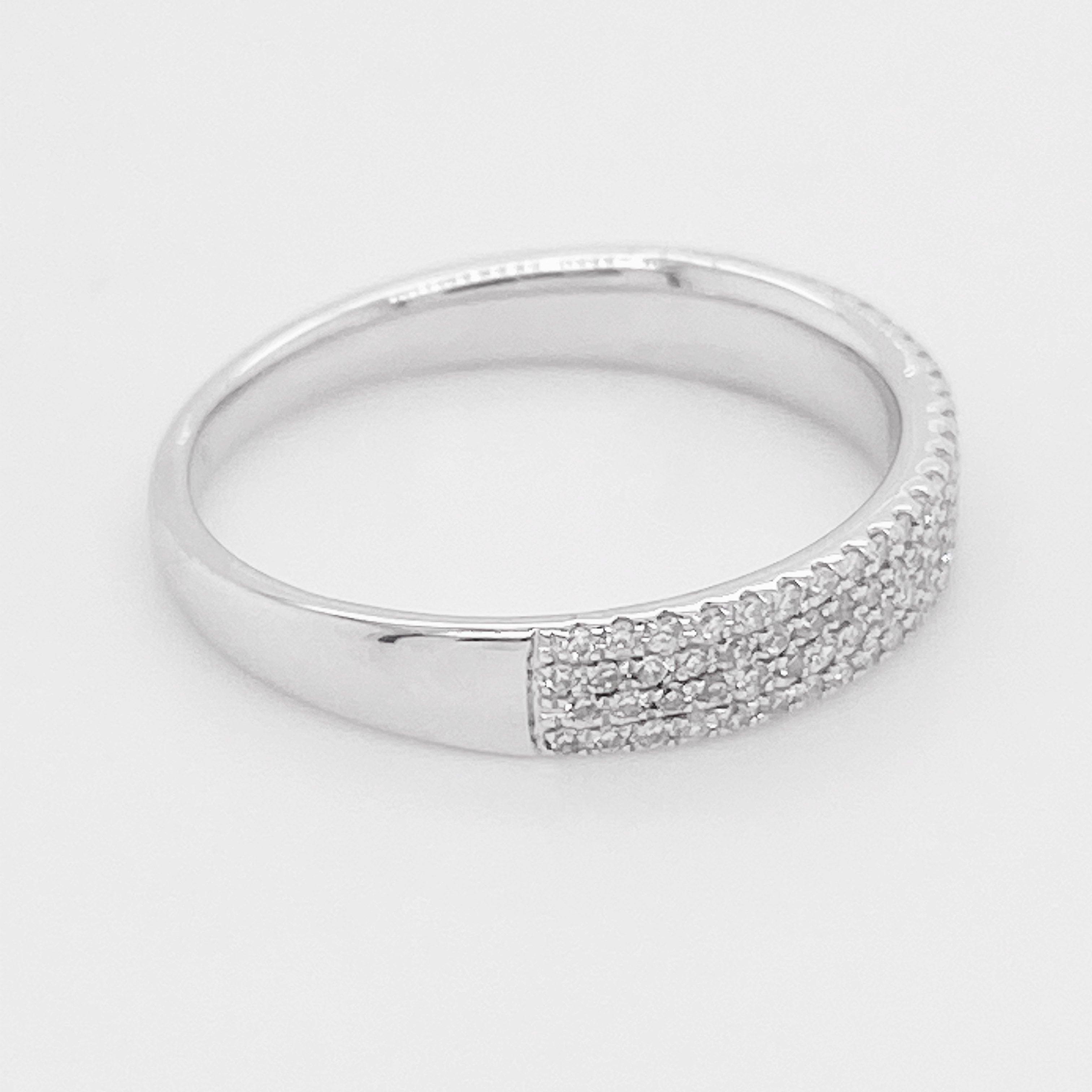 For Sale:  Diamond Ring Band, 4 Row Ring, 14 Karat White Gold, Stack, Fashion, Modern 3