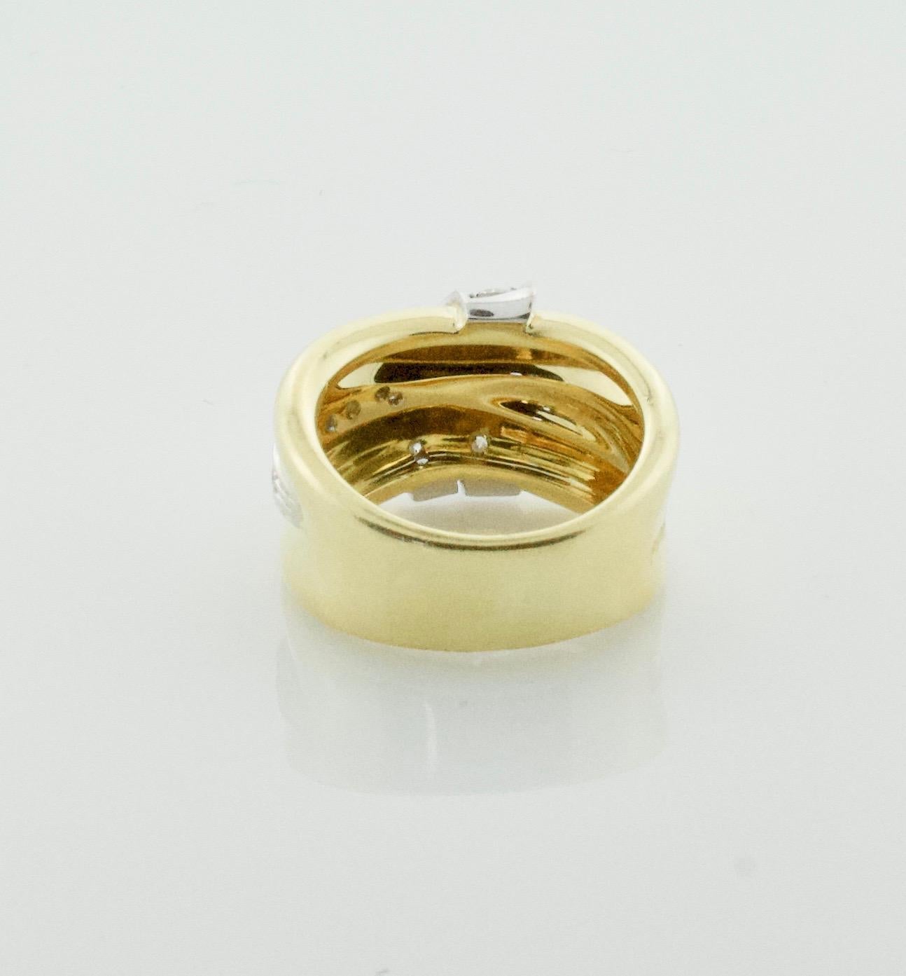 Modern Diamond Ring by Damiani in 18 Karat Yellow Gold For Sale