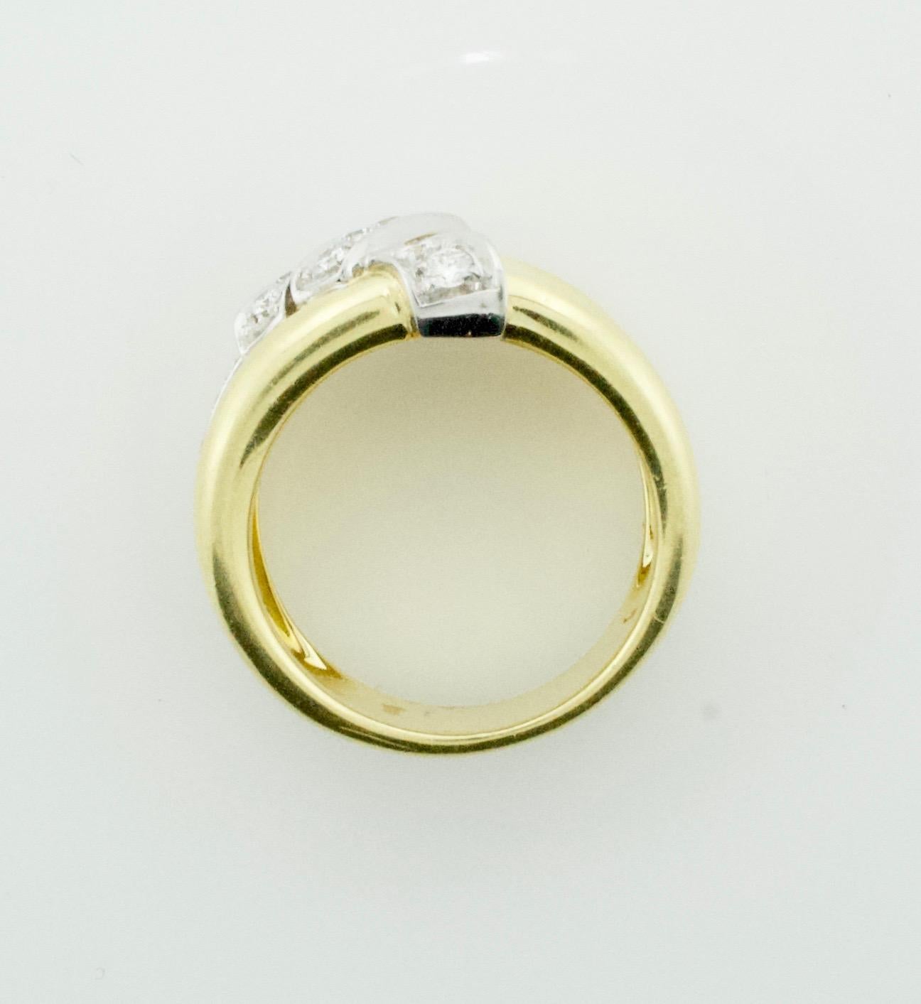Diamond Ring by Damiani in 18 Karat Yellow Gold In Excellent Condition For Sale In Wailea, HI