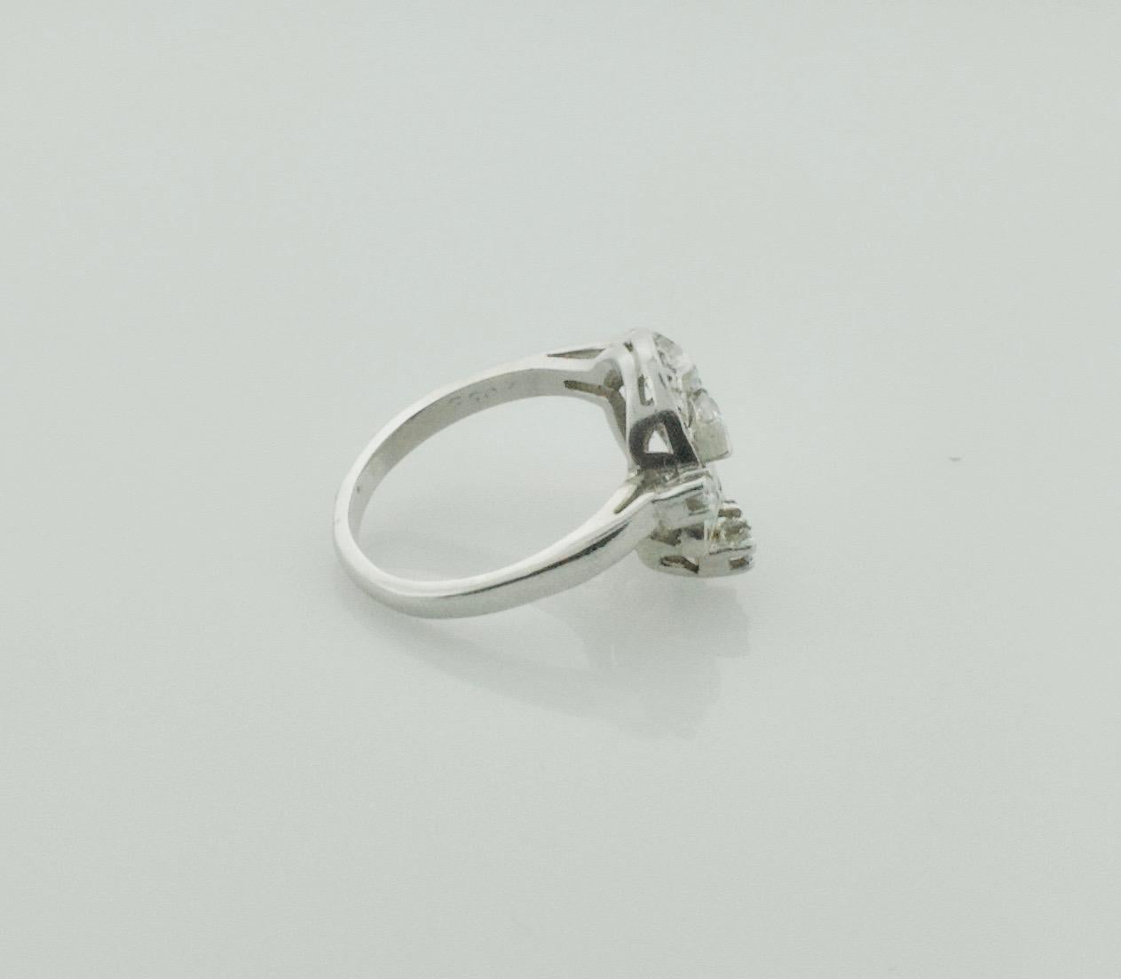 Marquise Cut Diamond Ring, circa 1940s For Sale