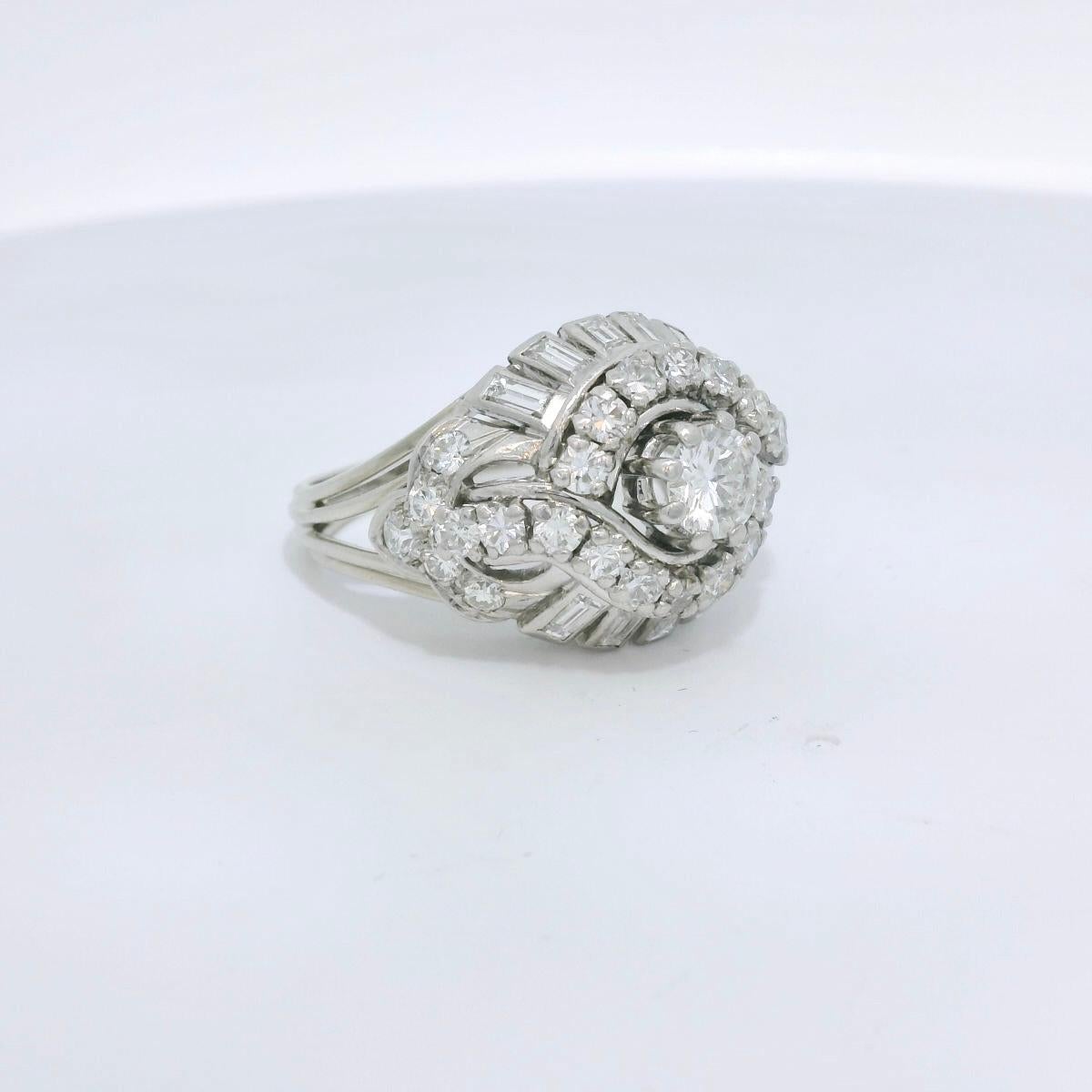 Round Cut Diamond ring circa 1970 For Sale