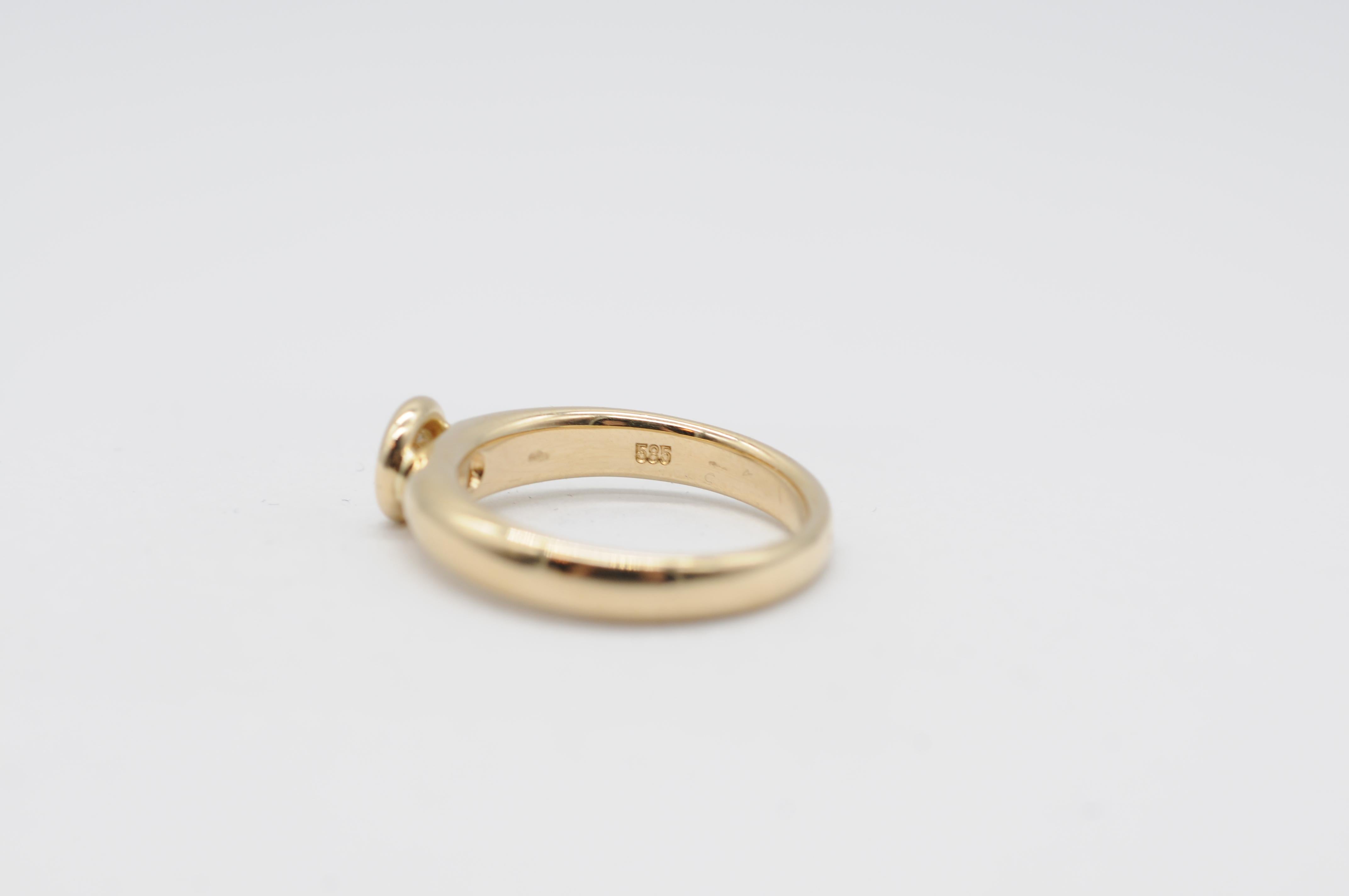 Diamond ring Clarity:VVS1 Color.E Carats:0.30ct in 14k yellow gold For Sale 6