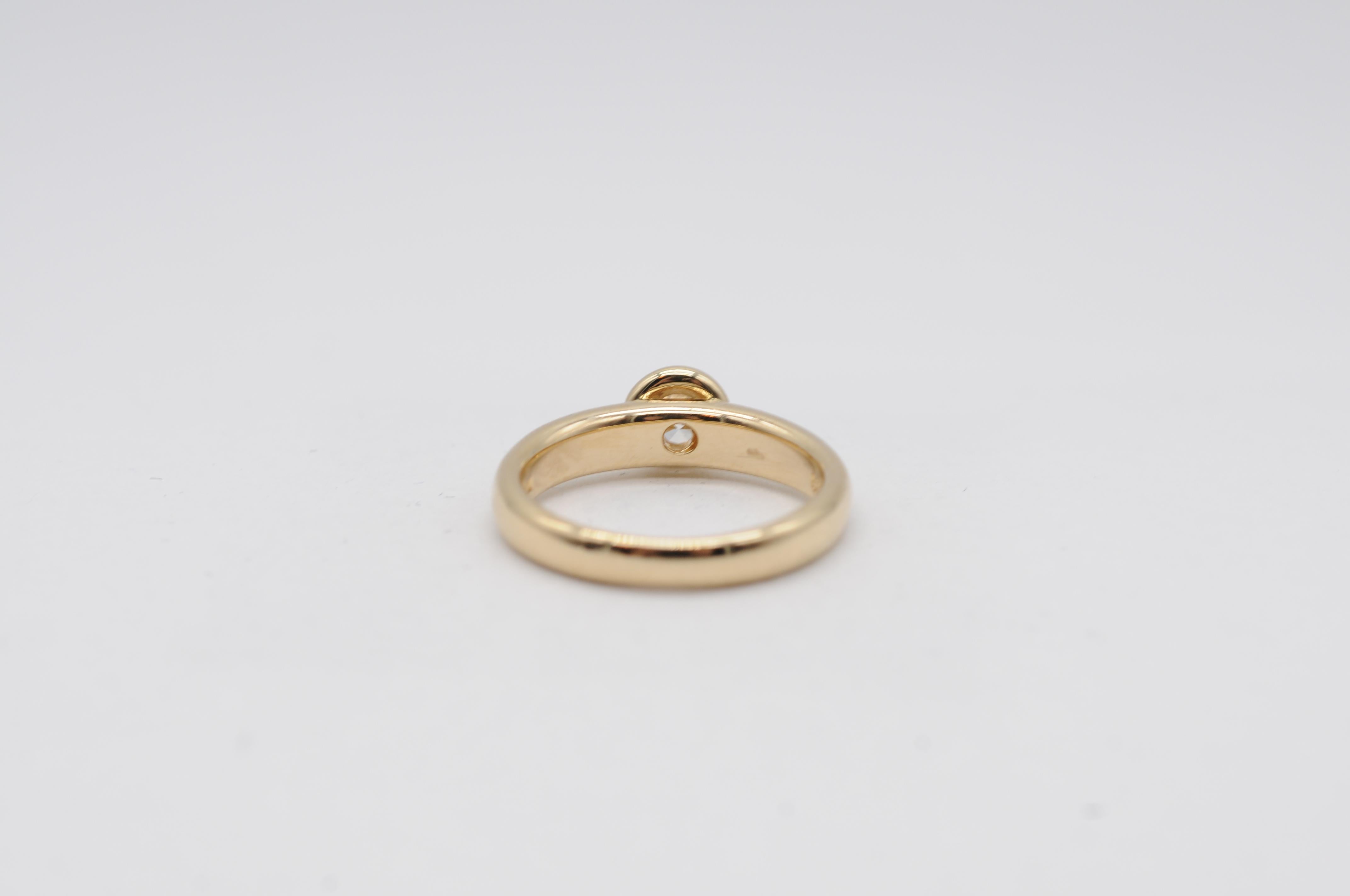 Diamond ring Clarity:VVS1 Color.E Carats:0.30ct in 14k yellow gold  For Sale 7