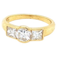 Bague en diamant en or jaune 750/1000 4,65 grammes