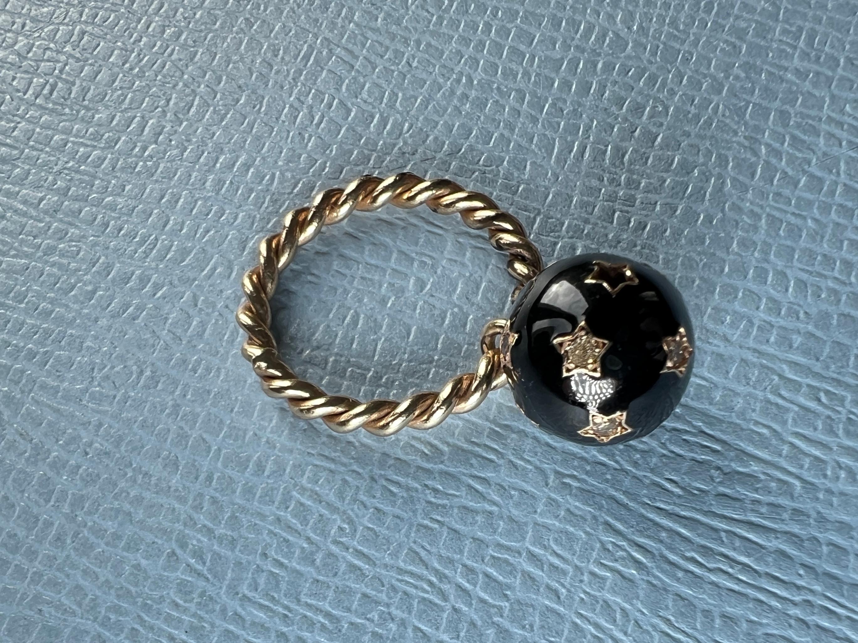 Diamond Ring Dangling Enamel For Sale 1