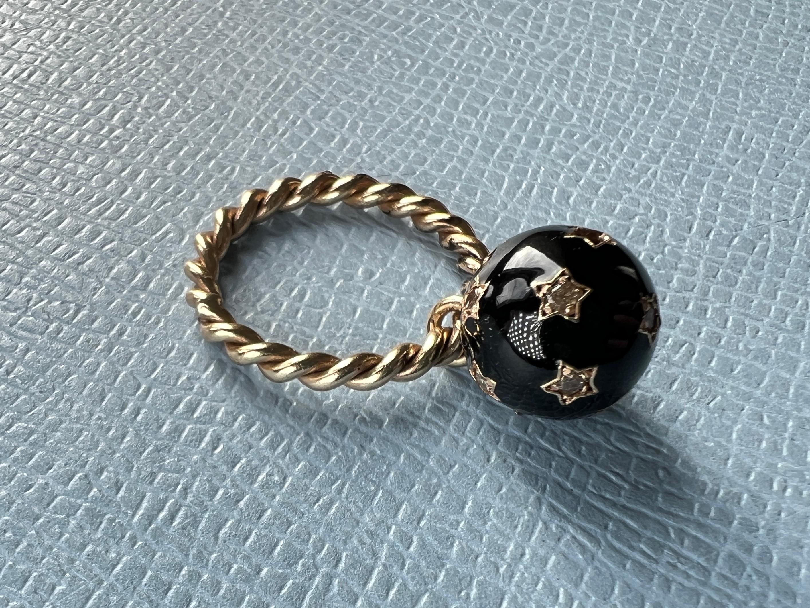 Diamond Ring Dangling Enamel For Sale 3