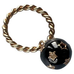 Diamantring Dangling Emaille