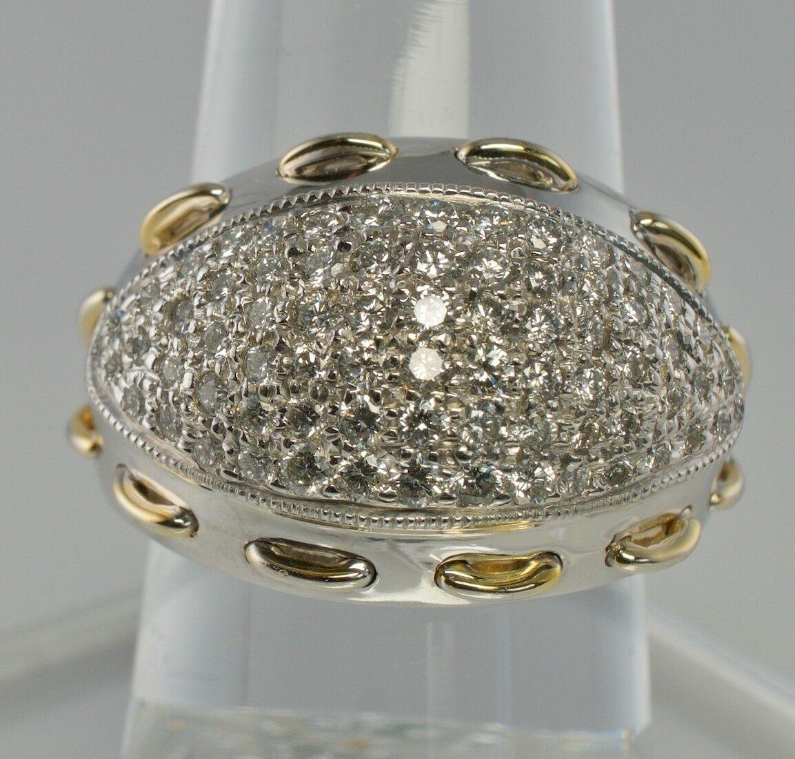 Diamond Ring Domed 14K Gold Band Vintage 1.20 TDW For Sale 6