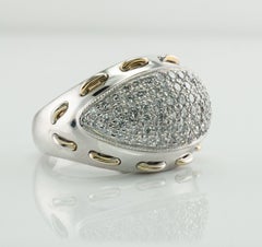 Diamond Ring Domed 14K Gold Band Vintage 1.20 TDW