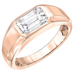 Diamond Ring Emerald Cut 1.02 Carat E Color VVS2 Clarity