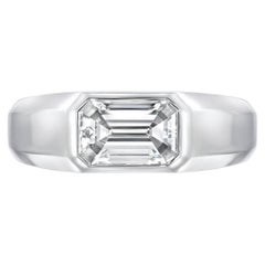 Diamond Ring Emerald Cut 1.70 Carat D Color VVS2 Clarity