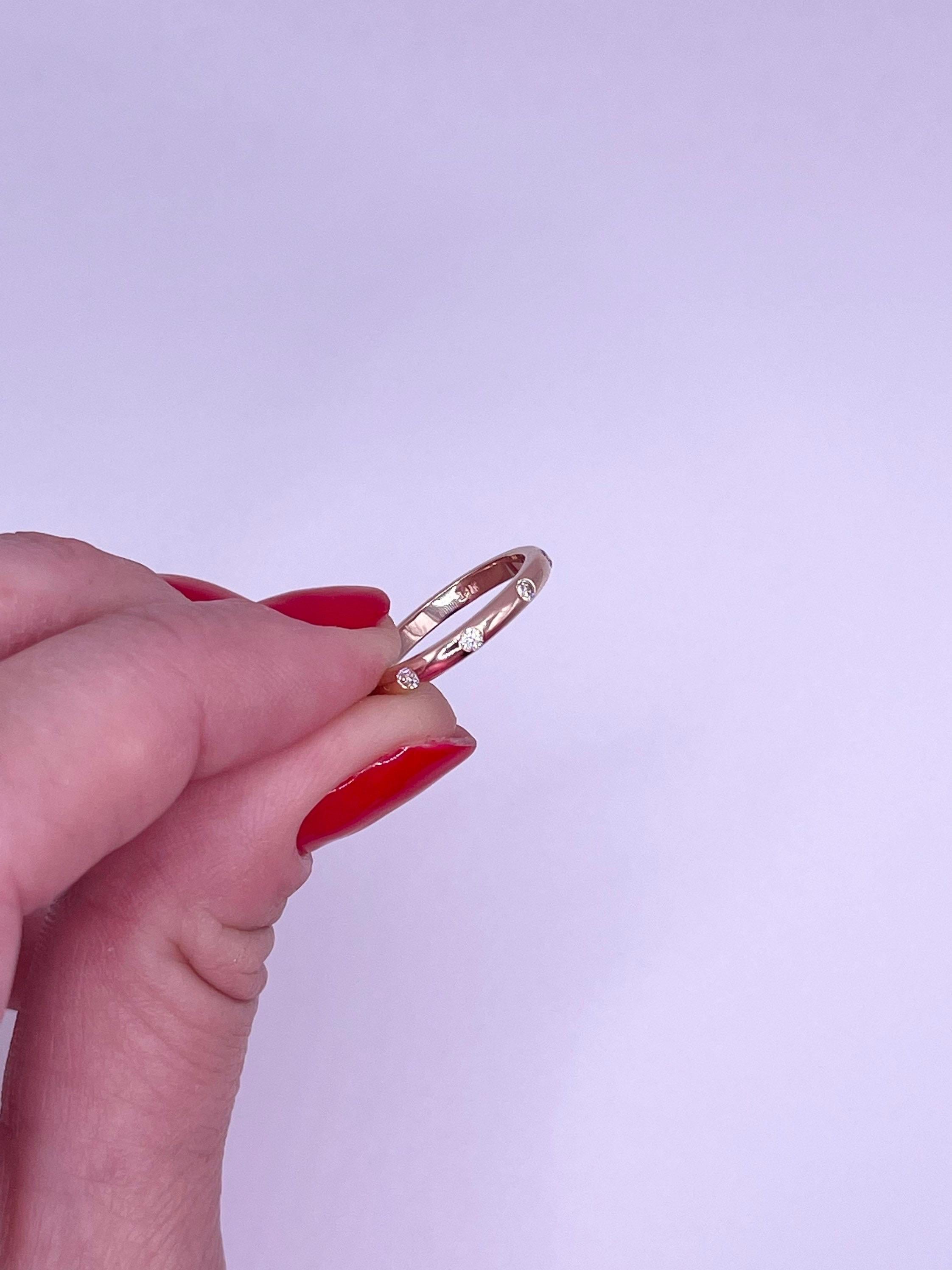 Diamantring eternity 18KT Gold Ehering Ewigkeit Ewigkeitsring minimalistischer Ehering im Angebot 1