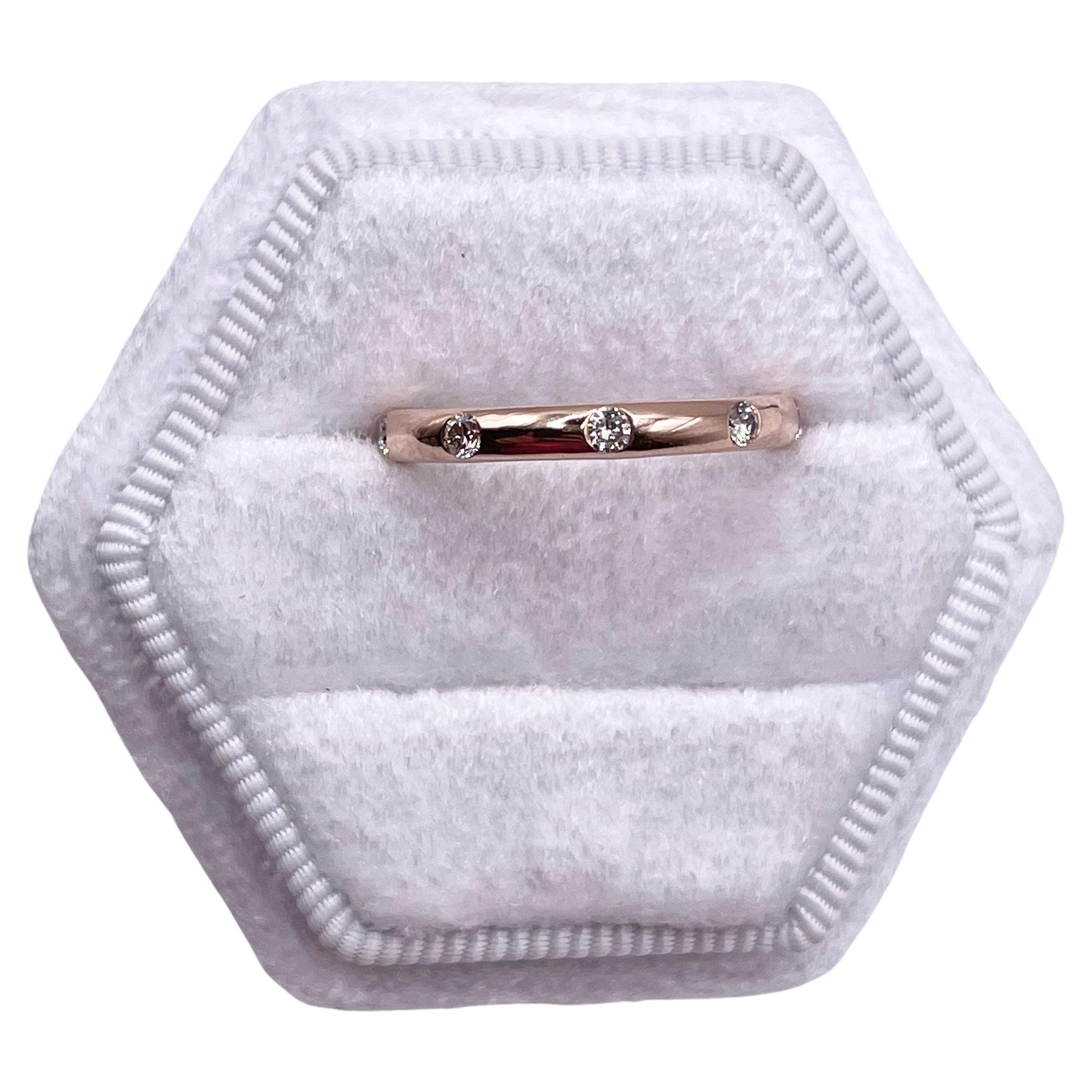 Bague d'éternité en or 18 carats, alliance minimaliste