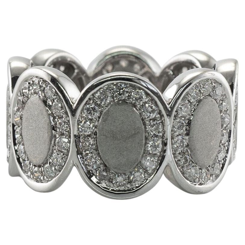 Diamond Ring Eternity Wide Band 14K White Gold 1.68 TDW For Sale at 1stDibs