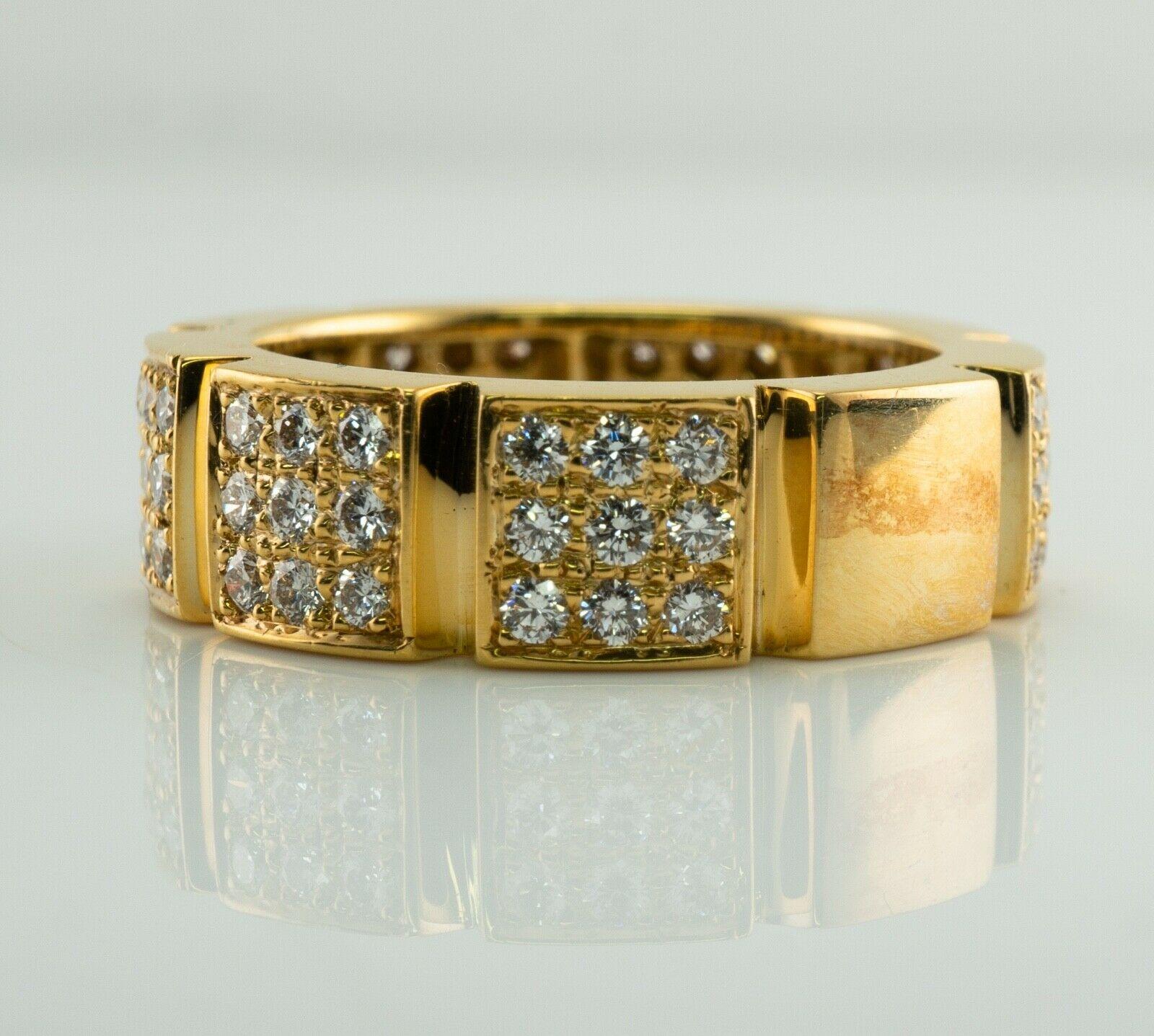 Diamond Ring Eternity Band 18K Gold 1.44 TDW Sizable In Good Condition For Sale In East Brunswick, NJ