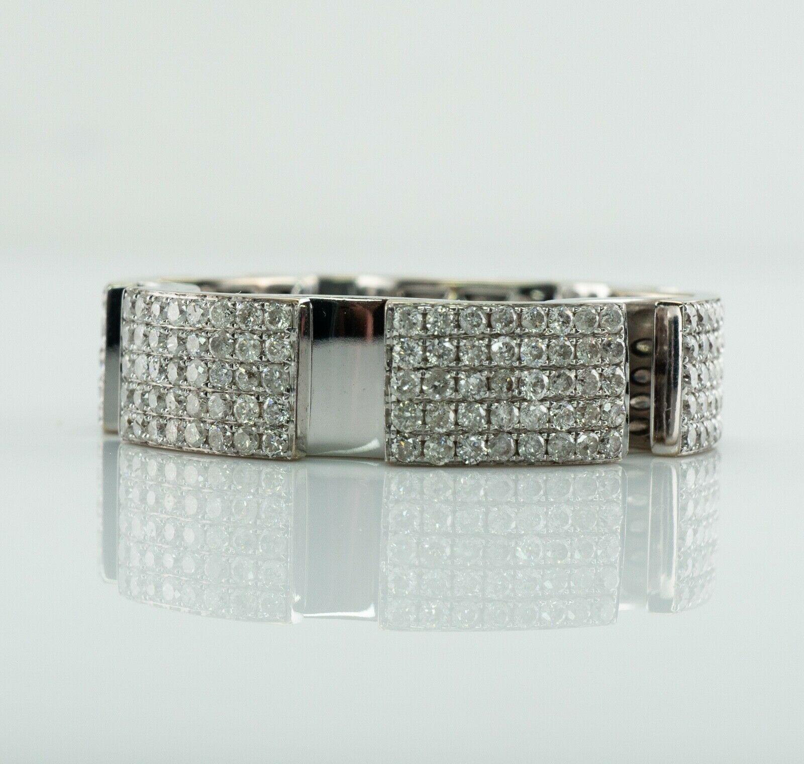 Taglio rotondo Anello di diamanti per l'eternità Anello in oro bianco 14K Whiting 1,09 ctw in vendita