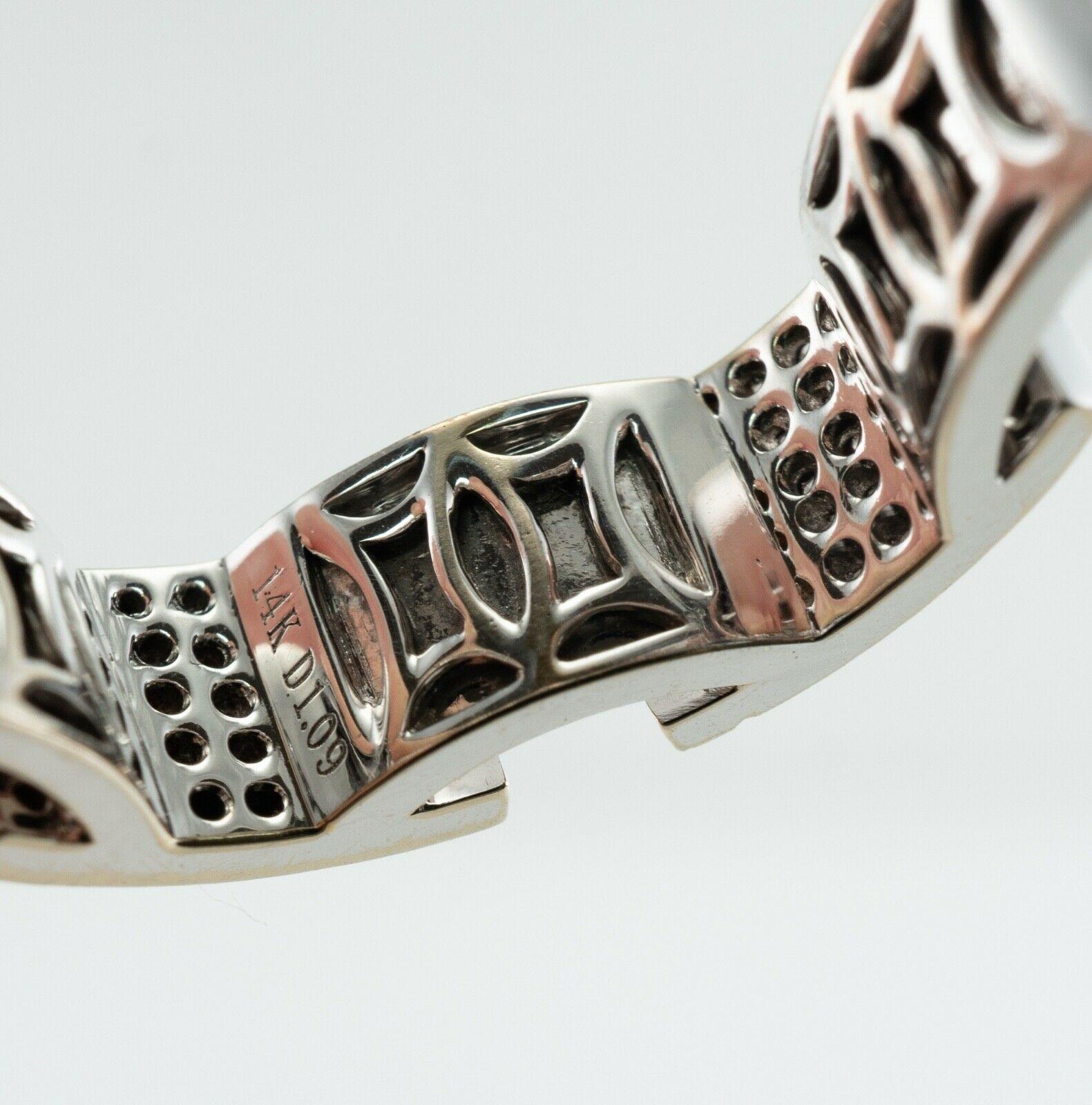 Anello di diamanti per l'eternità Anello in oro bianco 14K Whiting 1,09 ctw In condizioni buone in vendita a East Brunswick, NJ