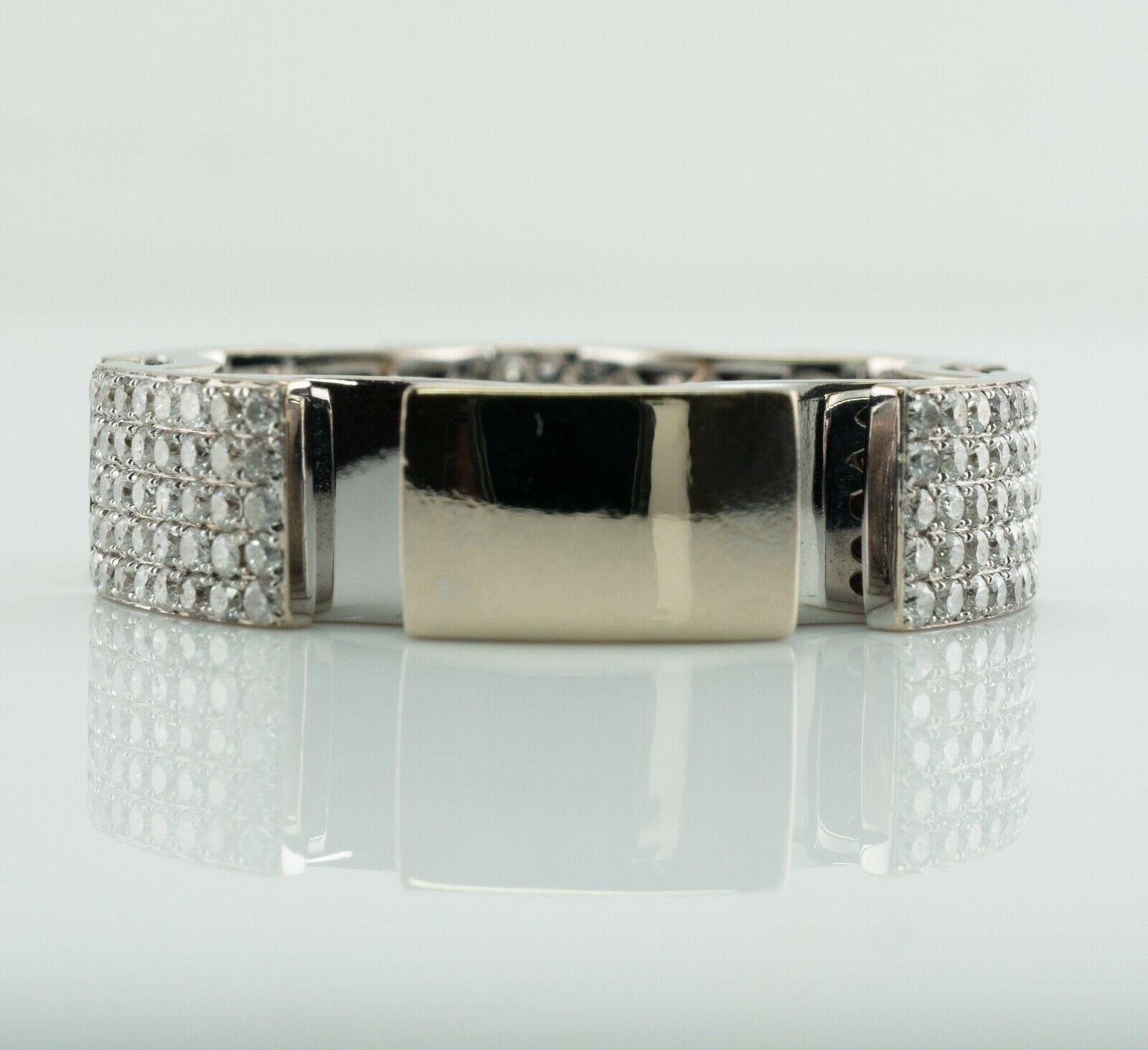 Anello di diamanti per l'eternità Anello in oro bianco 14K Whiting 1,09 ctw in vendita 1