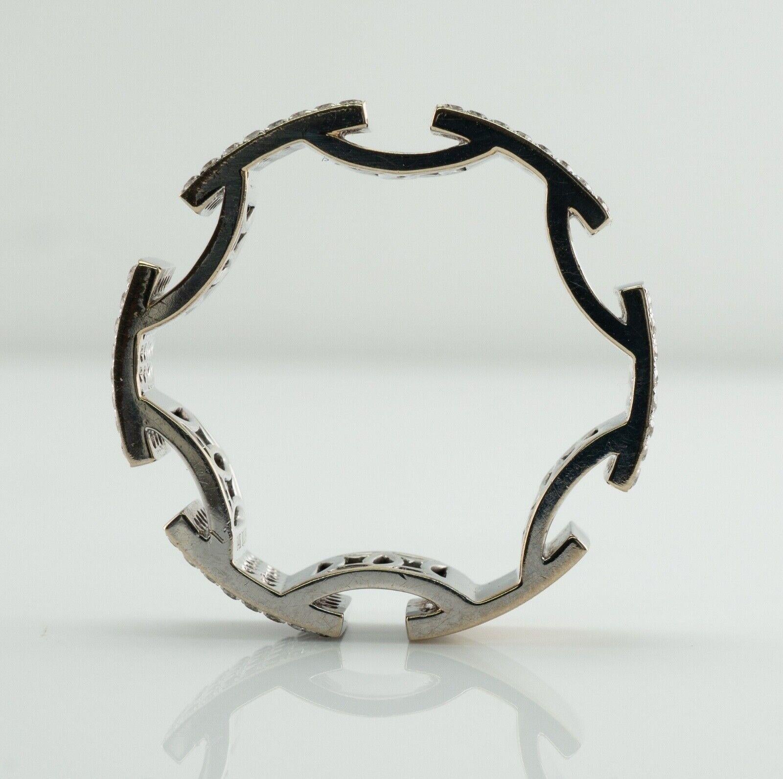 Anello di diamanti per l'eternità Anello in oro bianco 14K Whiting 1,09 ctw in vendita 4