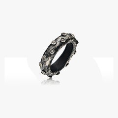 Bague Celles en argent oxydé et diamant