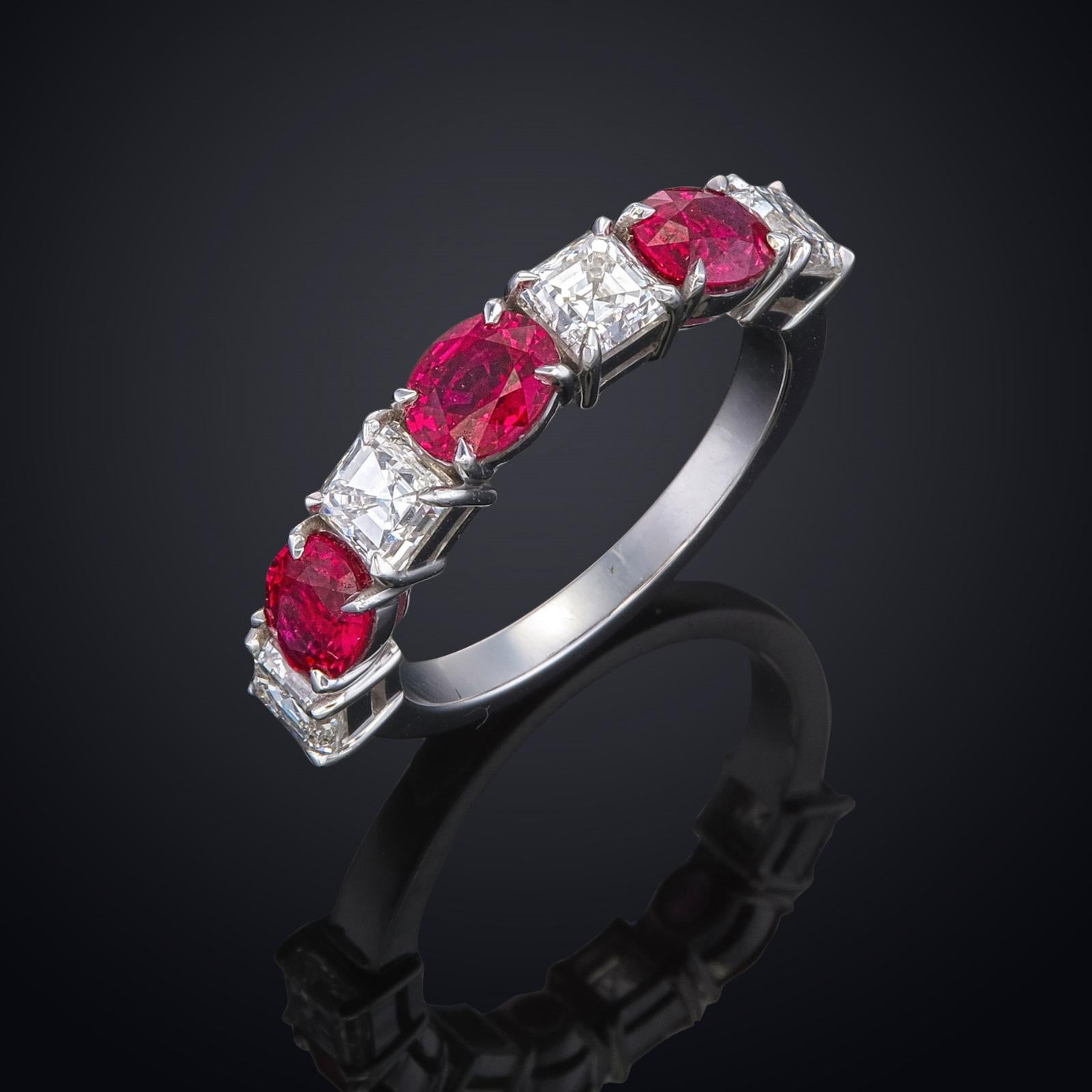 **100% NATURAL FANCY COLOUR DIAMOND JEWELRY**

✪ Jewelry Details ✪

OVAL BURMA RUBY H- 3/1.70CT

ASCHER FG VVS-VS -4/1.60CT

♦ GROSS WEIGHT: 3.749grams

➛ Metal Type: 18k Gold
➛ Jewelry Type: Fashion ring, Bridal