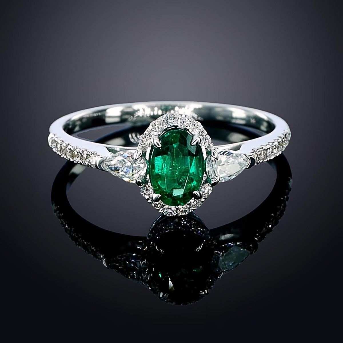 **100% NATURAL FANCY COLOUR DIAMOND JEWELRY**

✪ Jewelry Details ✪

OVAL ZAMBIAN EMERALD MINOR O - 1/0.40 CT

PEAR DIAMOND F-G VS - 2/0.19 CT

ROUND DIAMOND G+ VS- 0.16 CT

➛ Metal Type: 18k Gold - 1.935 GMS

➛ Jewelry Type: Fashion ring, Bridal