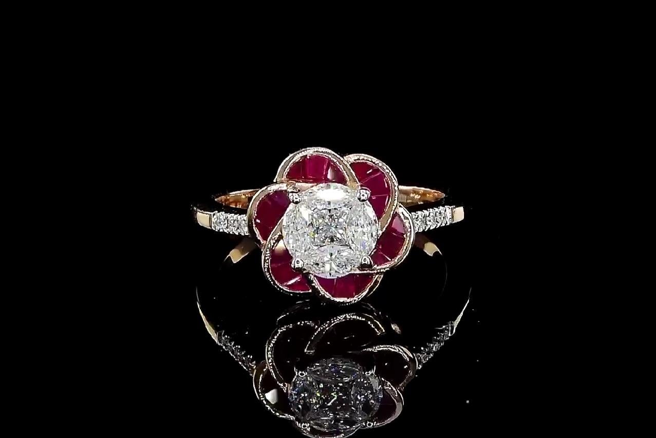 18kt white gold ring with diamonds
  
  Gold colour & karat: White gold 18kt
  Weight: 4.08 grams
  
  Set with-
  Stone type: Diamonds
  Shape: Princess
  Carat: 0.8  
  Colour: -
  Clarity: -
  
  Surrounding Stones: Diamonds
 1) Side White