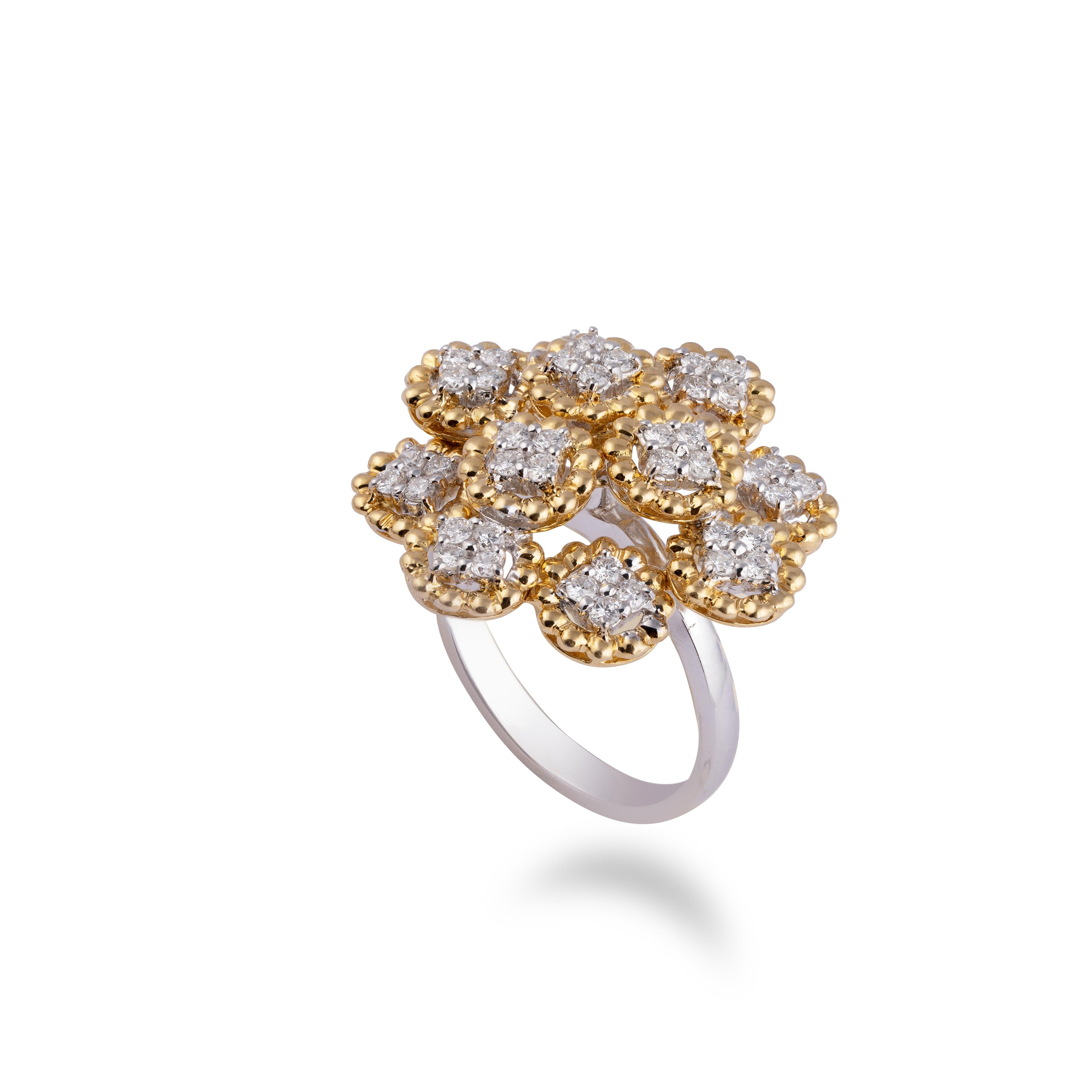 Taille coussin antique Bague en or avec diamant de 0,80cts en vente