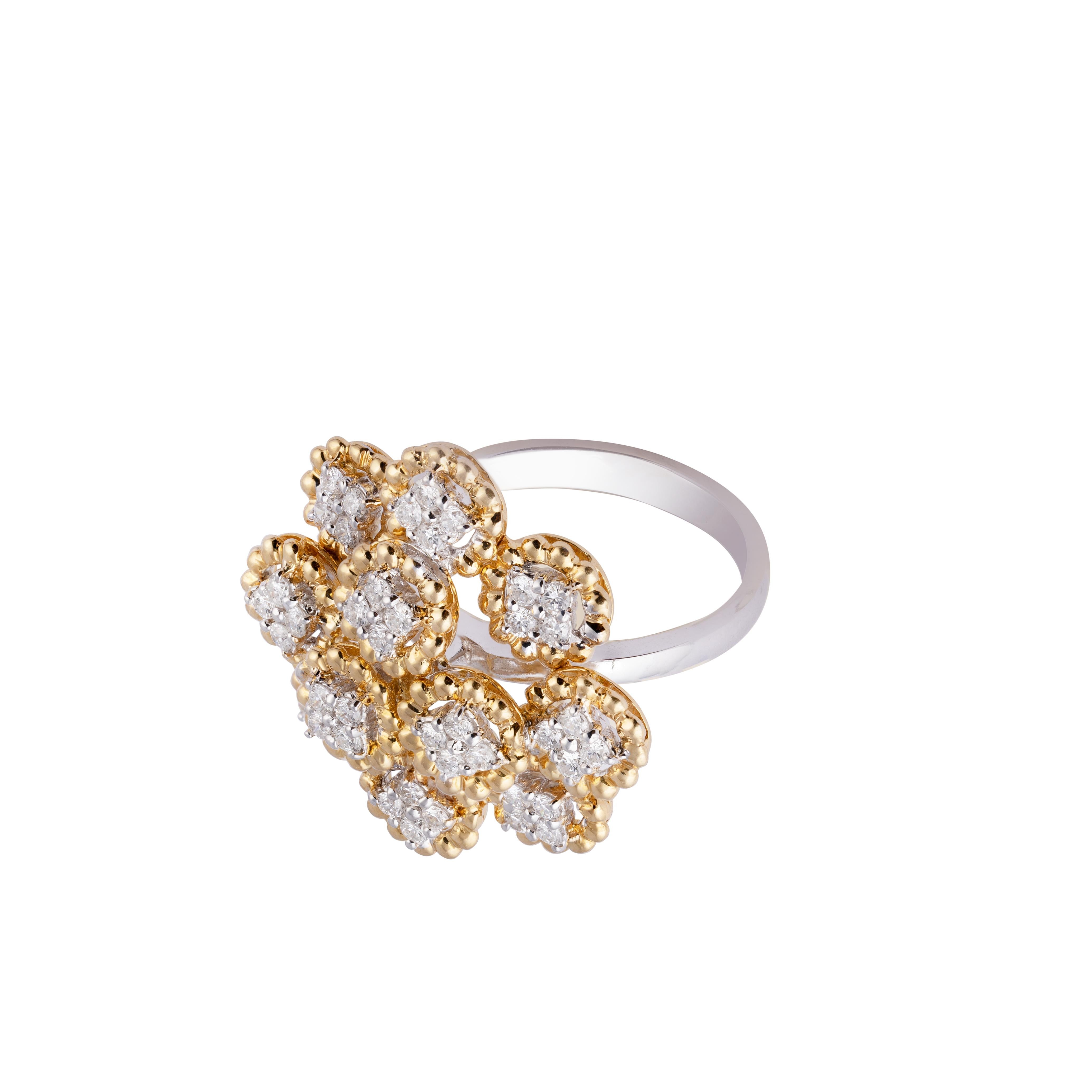 0.80cts Diamond gold Ring In New Condition For Sale In jaipur, IN