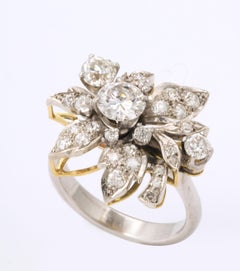 Articulated Diamond Flower Ring