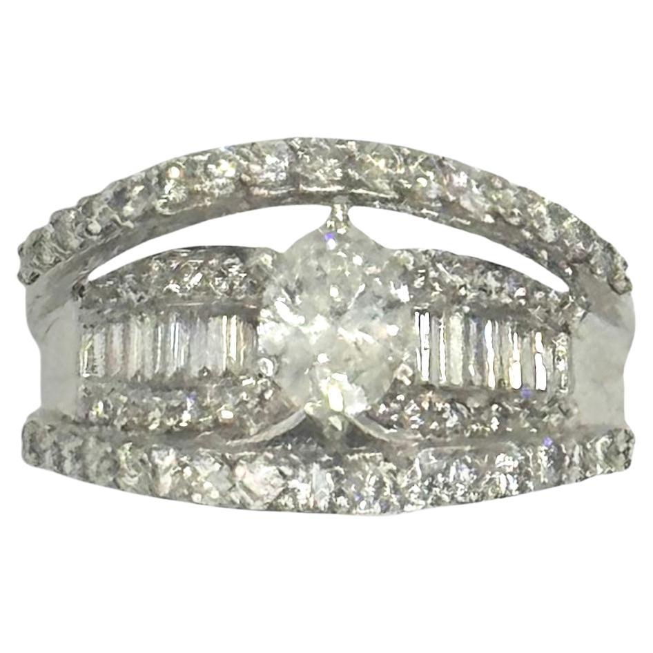 14K White Gold Diamond Ring