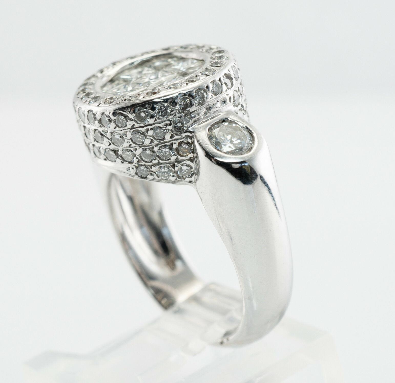 Diamond Ring Geometric 18K White Gold 3.32 TDW For Sale 4