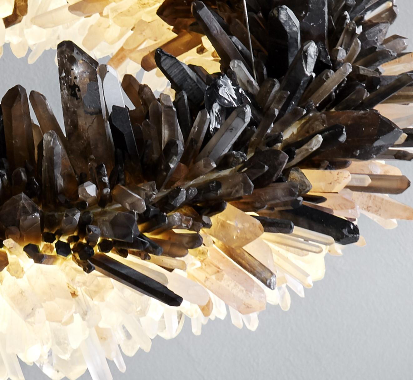 Various Sized, Diamond Ring Gradient Quartz Pendant Light by Christopher Boots In New Condition For Sale In Geneve, CH