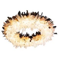 Various Sized, Diamond Ring Gradient Quartz Pendant Light by Christopher Boots