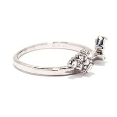 Diamond Ring Guard, 14K White Gold, Ring, Stackable Wrap Wedding