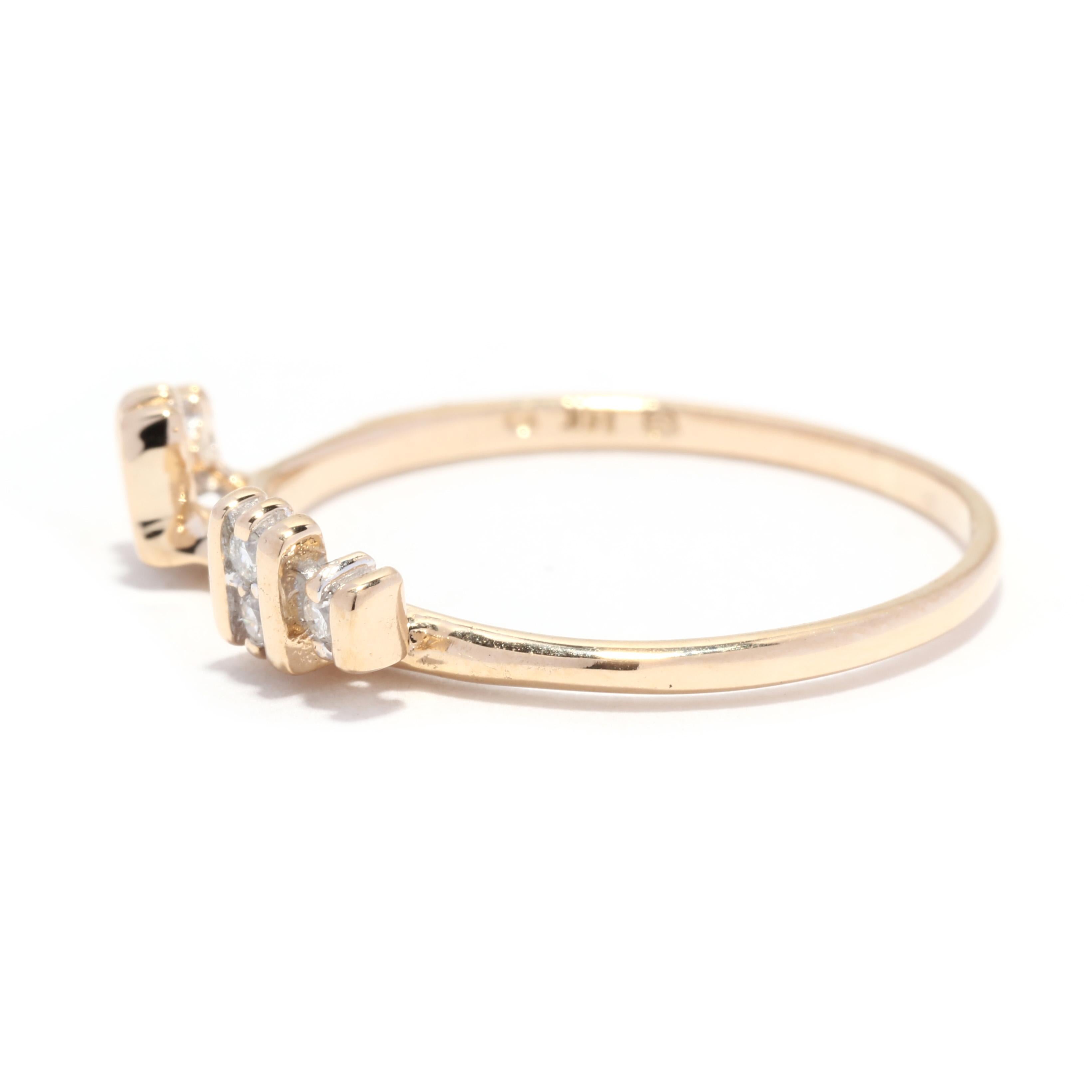 Diamant-Ring Guard, 14 Karat Gelbgold, Ring, stapelbarer Wickel (Brillantschliff)