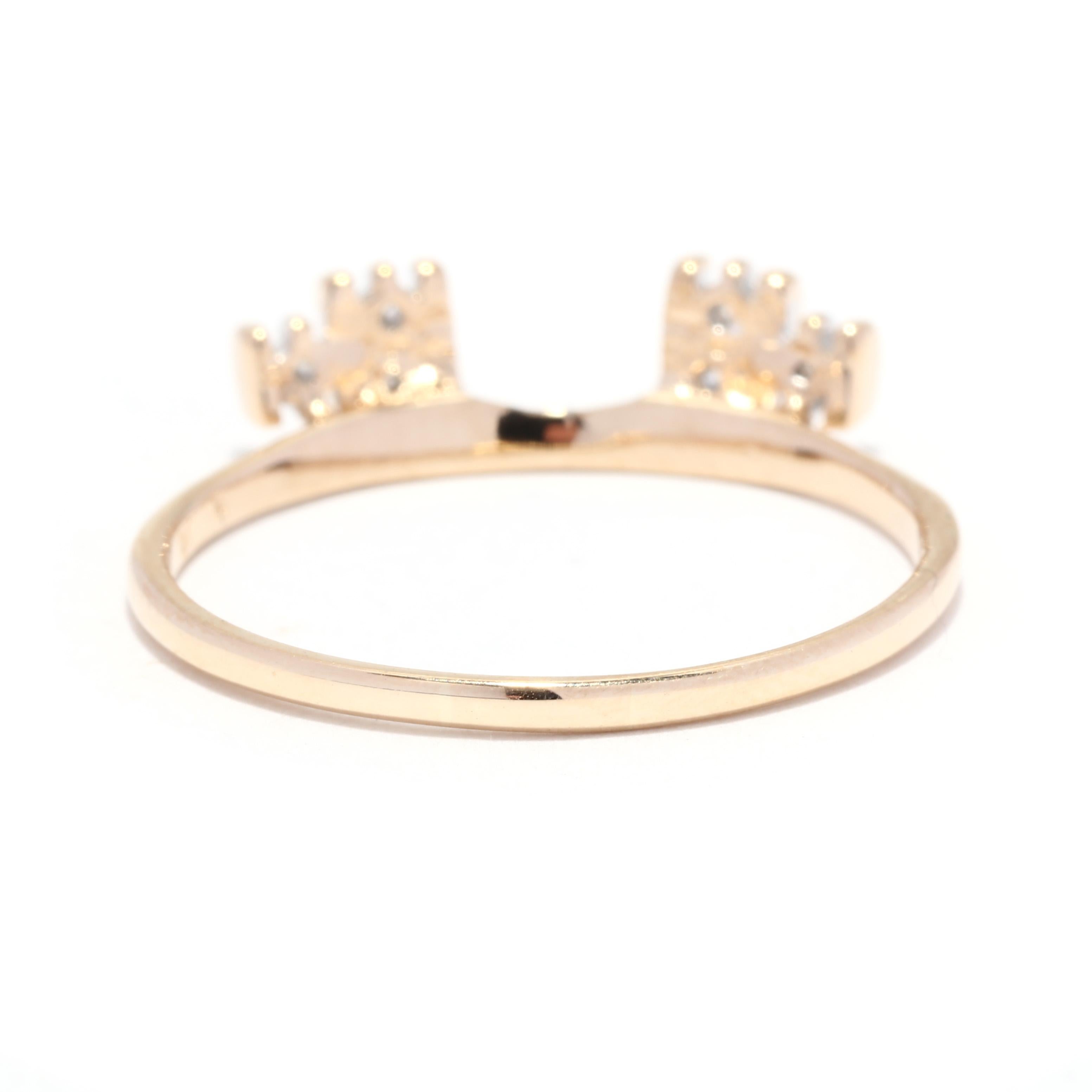 Diamant-Ring Guard, 14 Karat Gelbgold, Ring, stapelbarer Wickel im Zustand „Gut“ in McLeansville, NC