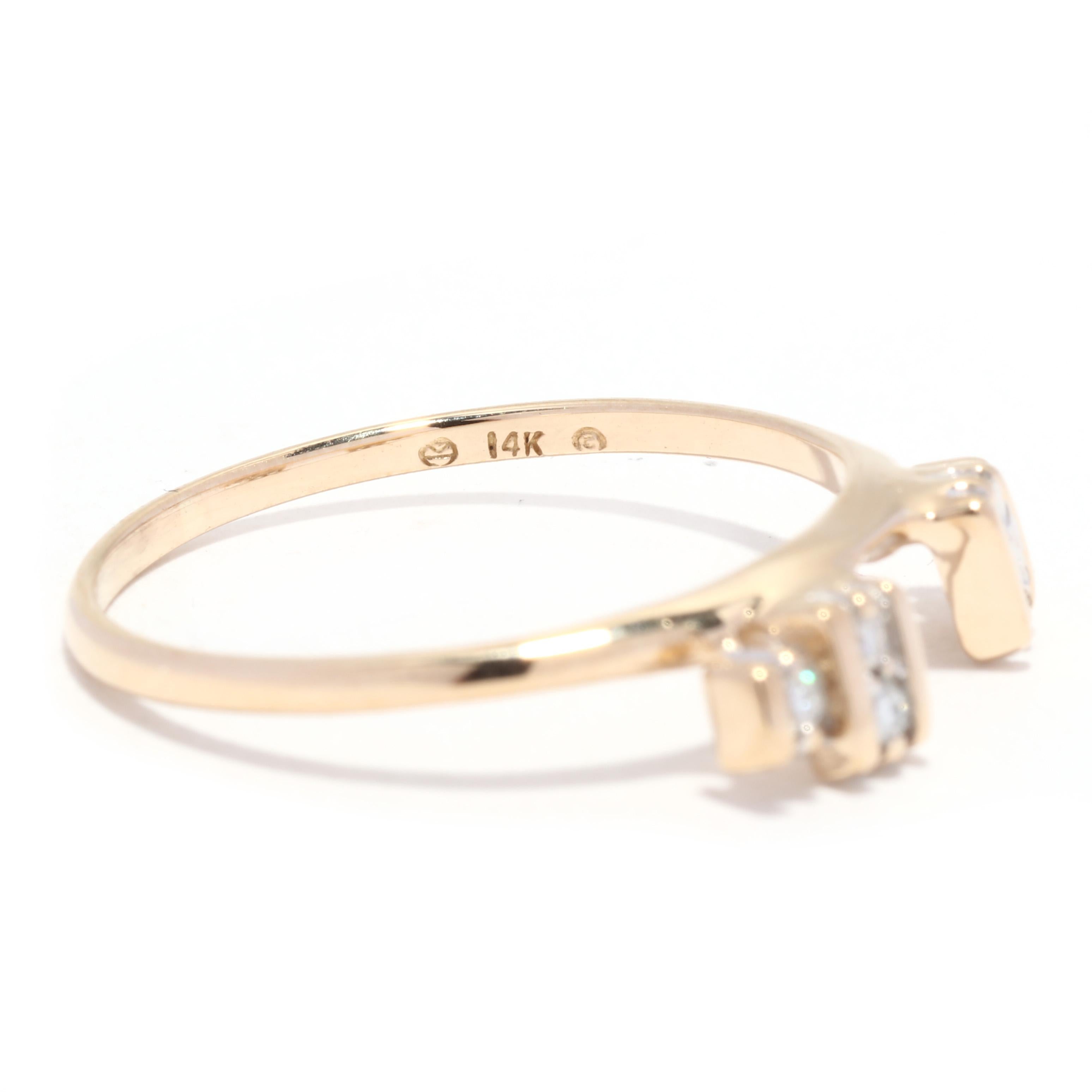 Diamant-Ring Guard, 14 Karat Gelbgold, Ring, stapelbarer Wickel 1