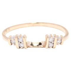 Diamond Ring Guard, 14K Yellow Gold, Ring, Stackable Wrap