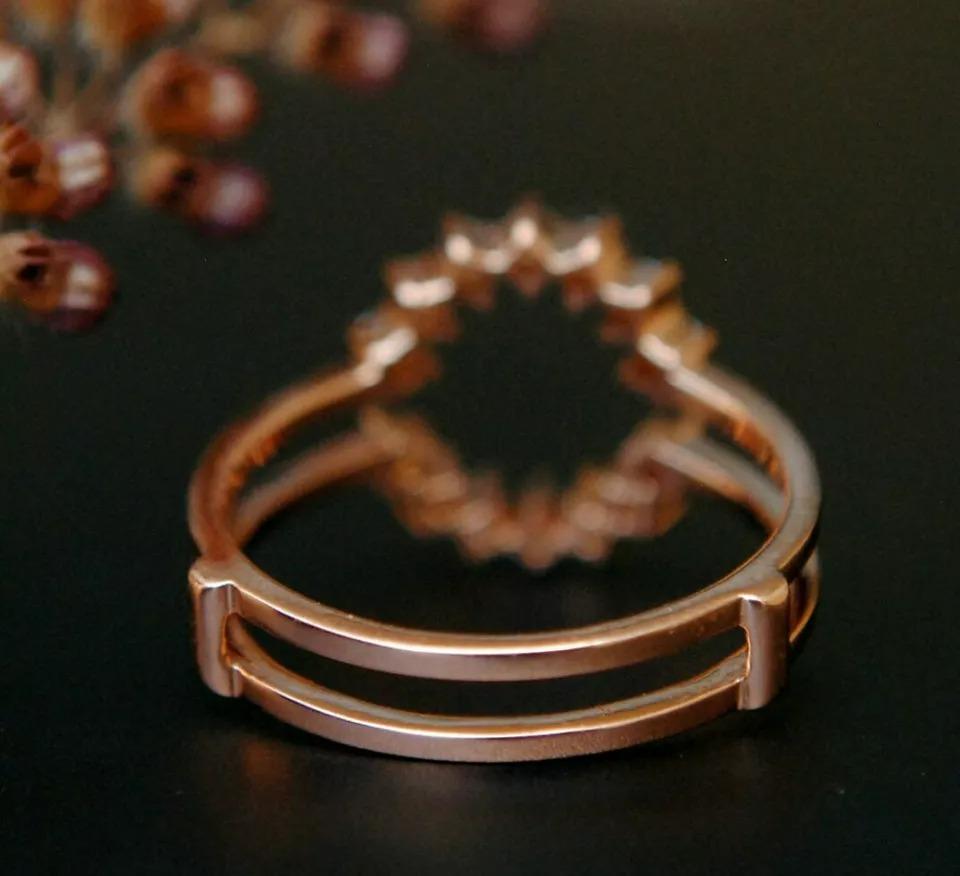 Round Cut Diamond Ring Guard Round Classic Halo Ring Enhance 14k Gold Stack Bands For Sale