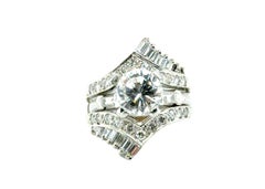 Diamantring Guard Wrap 1 Karat Baguette RBC 14K Weißgold Hält 1ct Solitaire