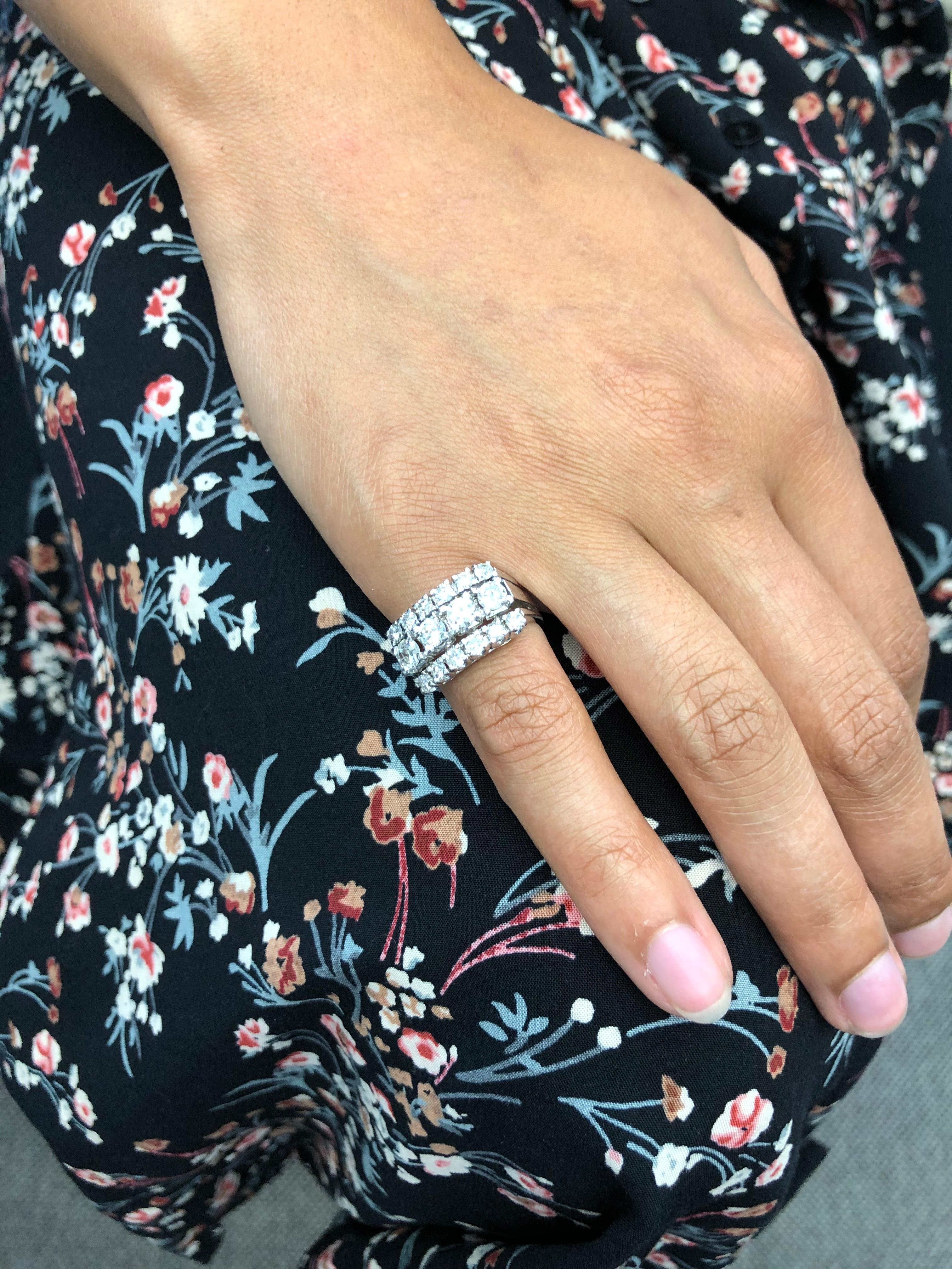 Brilliant Cut Diamond Ring in 14 Karat White Gold For Sale