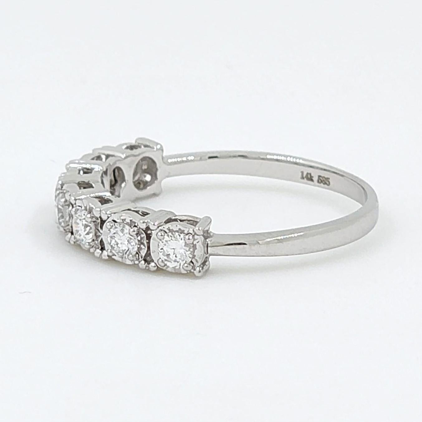 Modernist Diamond Ring in 14 Karat White Gold For Sale