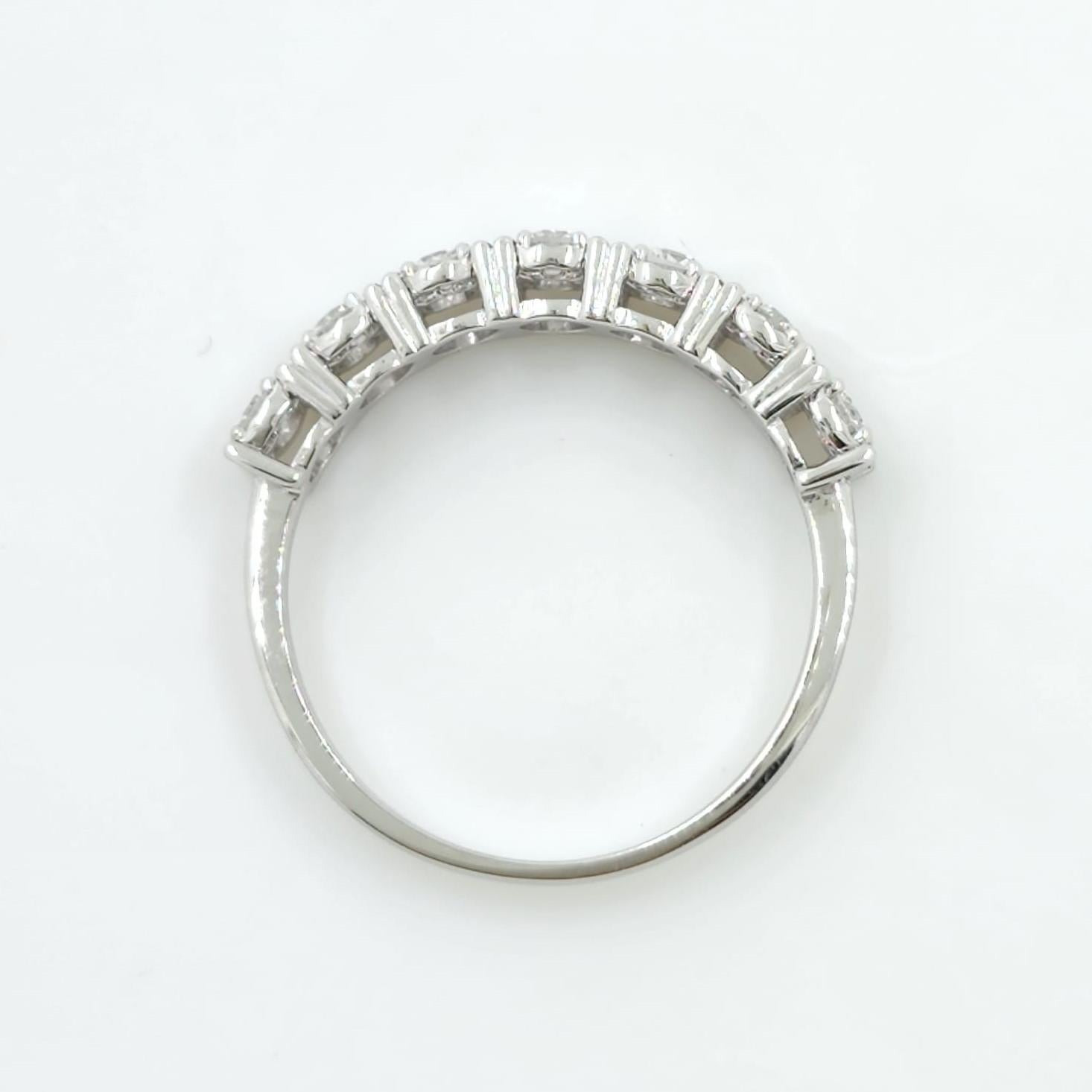 Round Cut Diamond Ring in 14 Karat White Gold For Sale