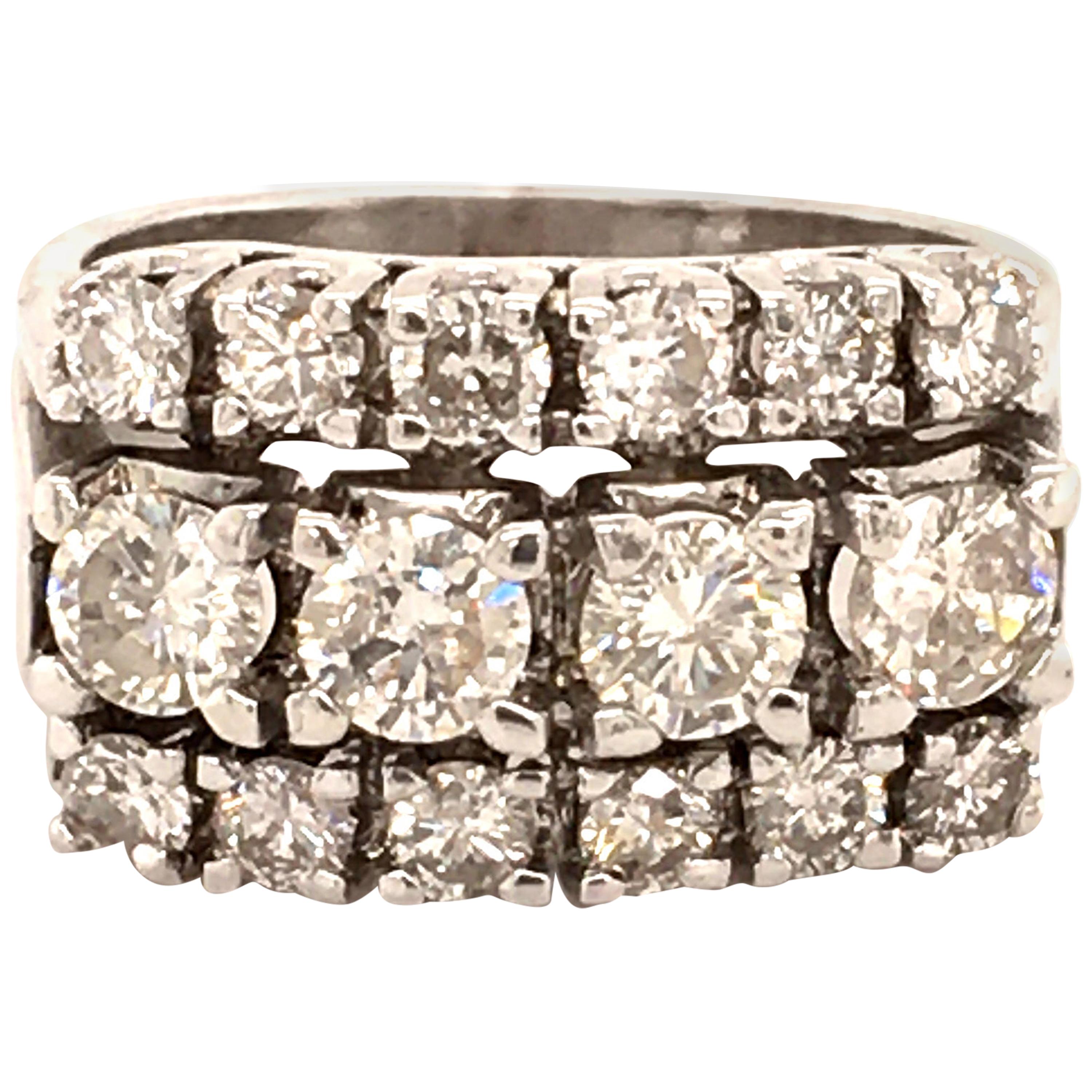 Diamond Ring in 14 Karat White Gold For Sale