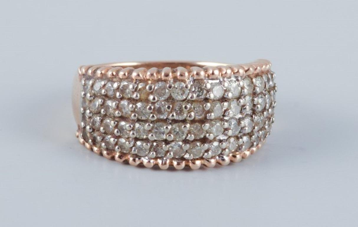 Brilliant Cut Diamond ring in 14-karat white gold with numerous brilliant-cut diamonds For Sale